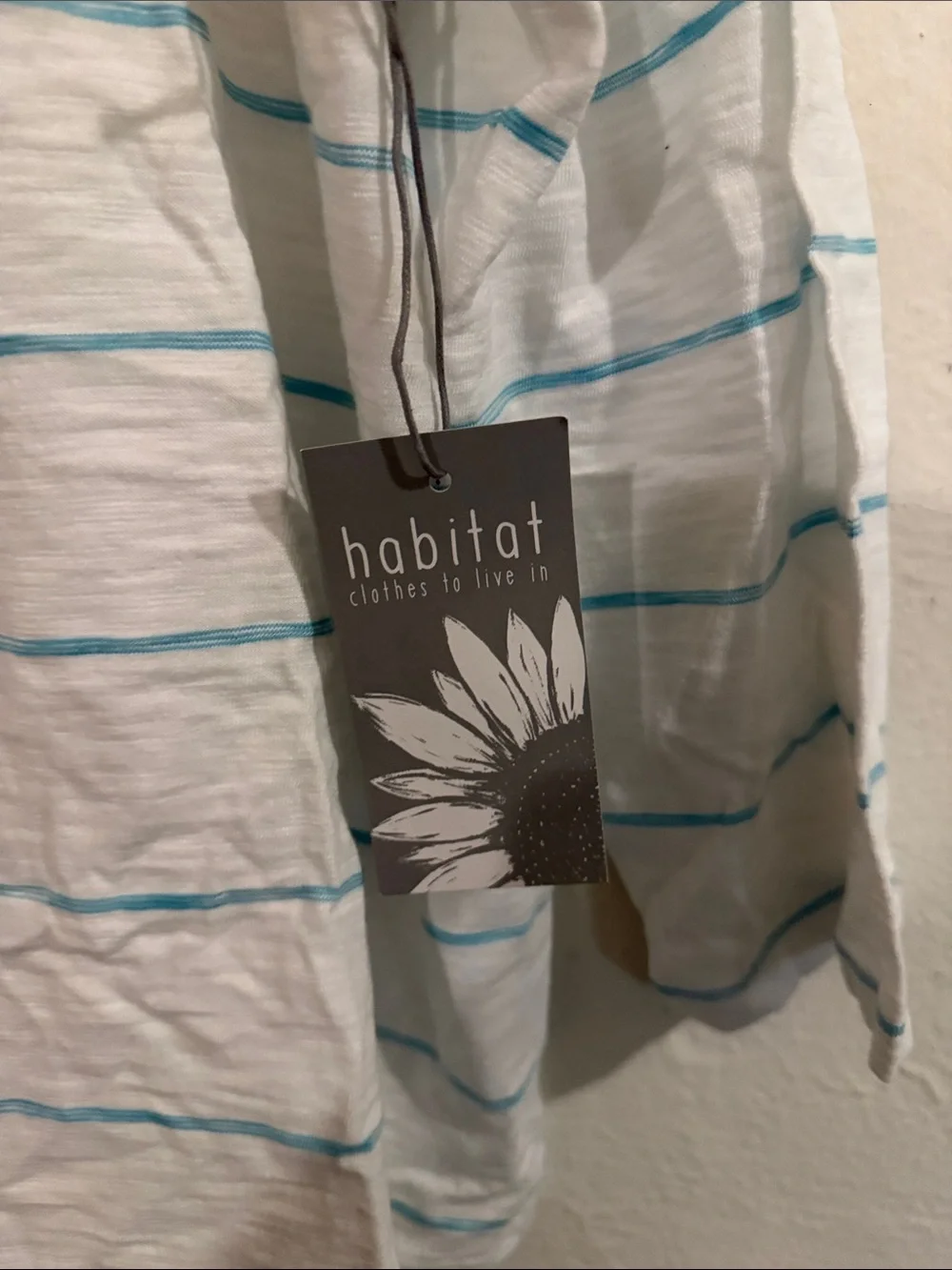 Habitat White Tee with Light Blue Stripes - Picture 2 of 3